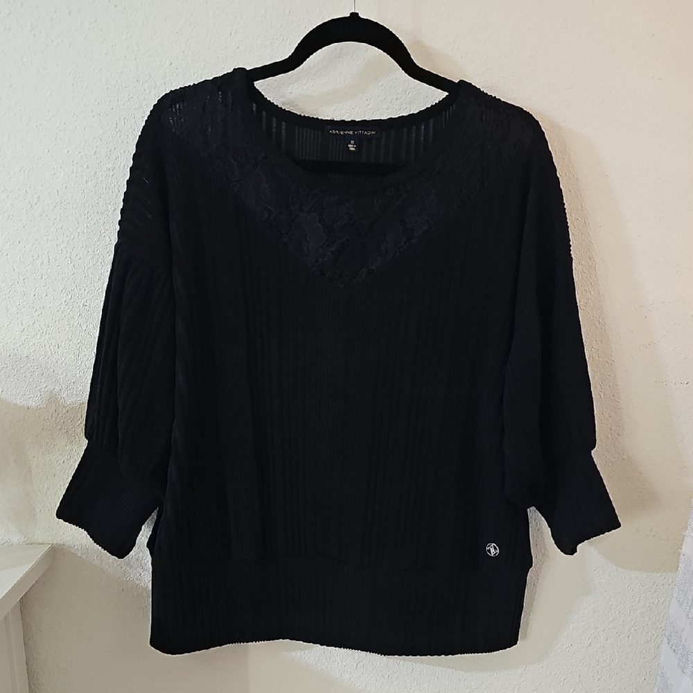 Adrienne Vittadini Black Knit Sweater